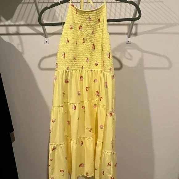 Yellow strawberry halter sundress - Picture 2 of 4
